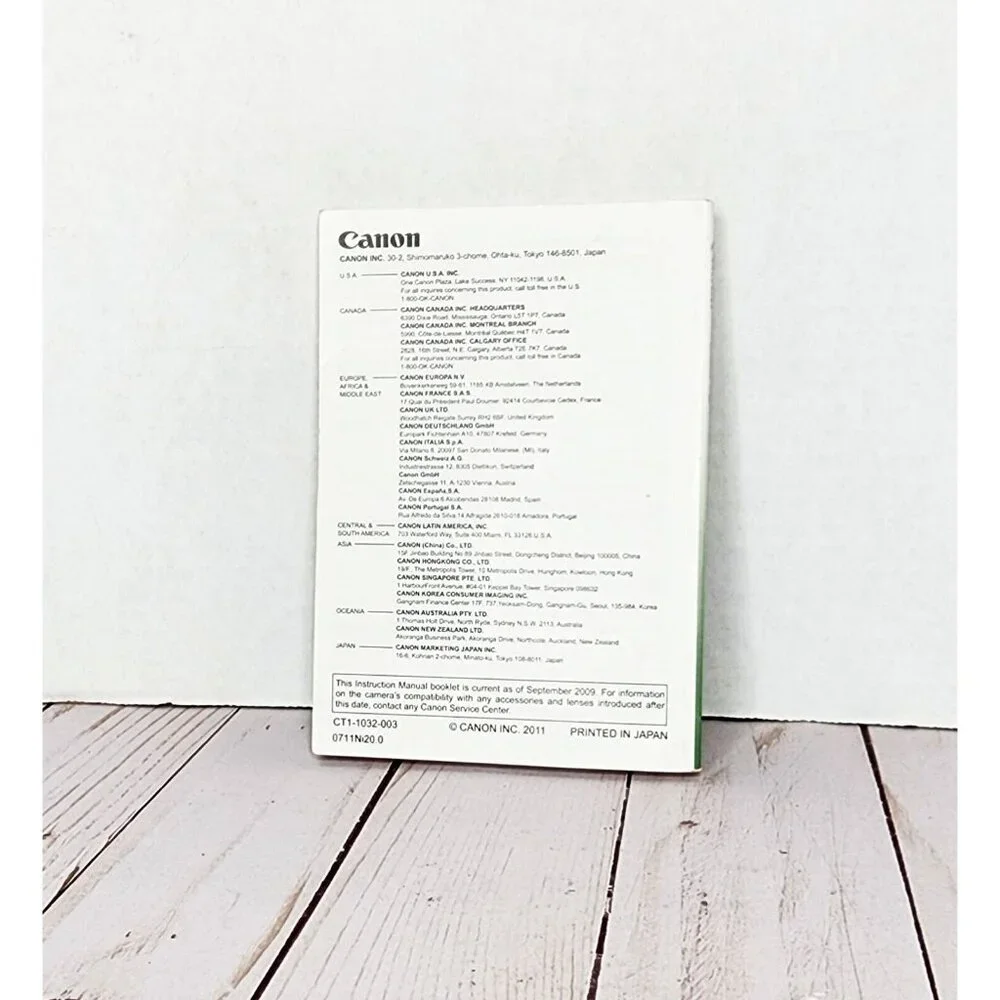 Canon EOS 7D Camera Instruction Manual Only